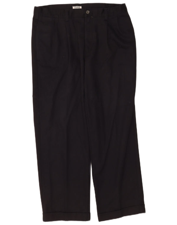 Pantaloni chino con pegging da uomo Izod W34 L29 cotone nero