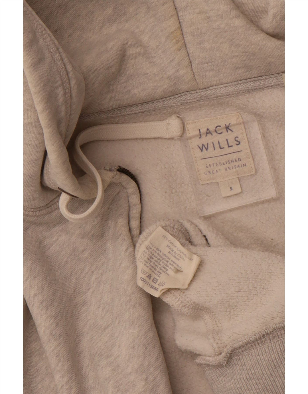 JACK WILLS Maglione con cappuccio e zip da uomo piccolo in cotone grigio
