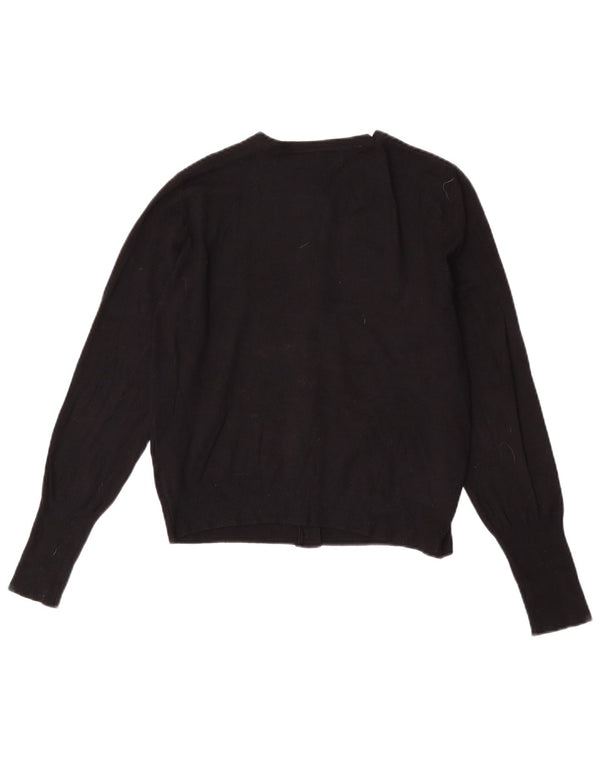 Maglione cardigan corto da donna Marks & Spencer UK 12 viscosa nera media
