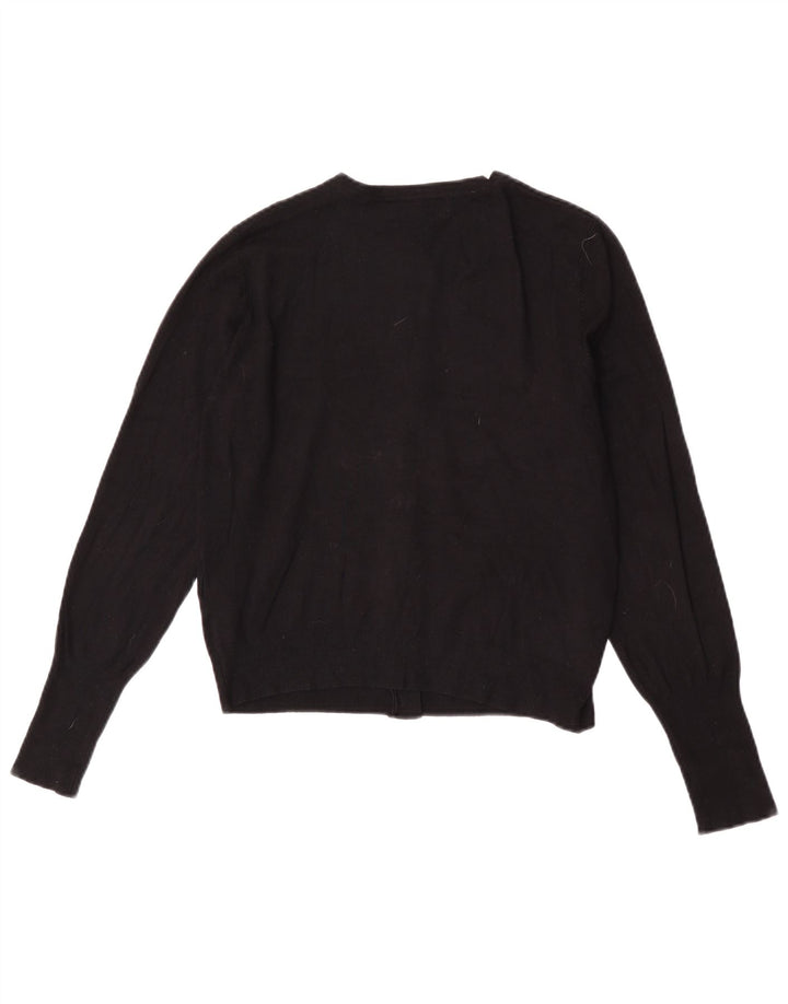 Maglione cardigan corto da donna Marks & Spencer UK 12 viscosa nera media