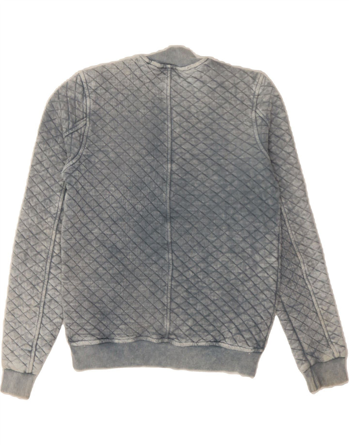 SUPERDRY Womens Bomber Jacket UK 6 XS Blue Argyle/Diamond Cotton Vintage Superdry and Second-Hand Superdry from Messina Hembry 