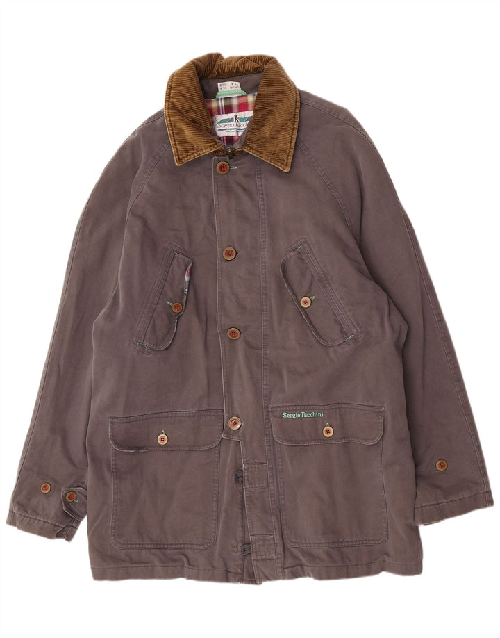 Cappotto giacca a vento da uomo Sergio Tacchini EU 50 grande cotone grigio