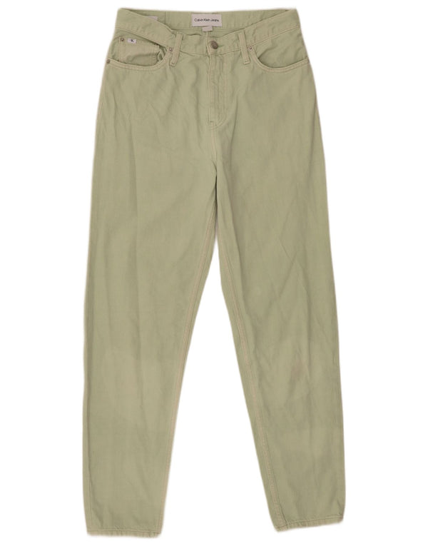 Jeans dritti da donna Calvin Klein W28 L28 cotone verde
