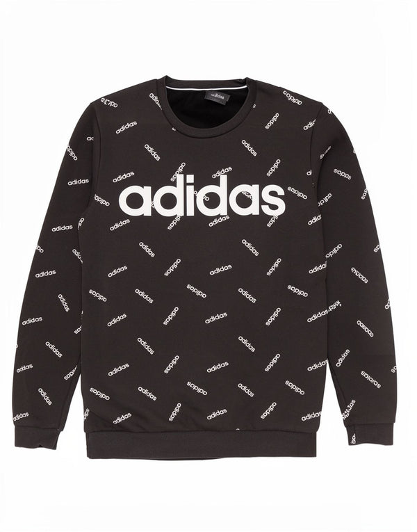 Felpa grafica da uomo Adidas Felpa media in cotone nero