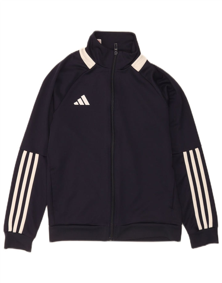 Giacca da tuta da ragazzo Adidas 11-12 anni in poliestere blu navy