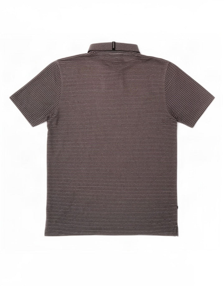Polo Puma da uomo grande in poliestere gessato grigio