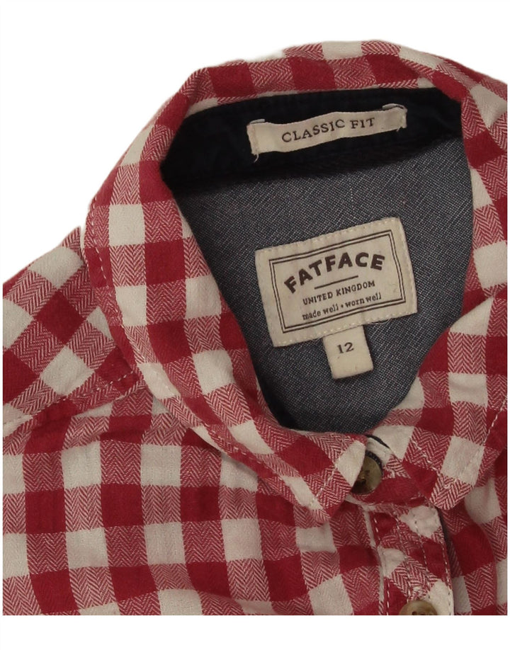 Camicia in flanella dalla vestibilità classica da donna Fat Face UK 12 Medium Red Gingham