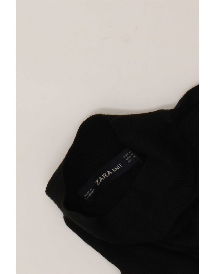 Maglione Zara da donna con collo dolcevita e maniche a 3/4 UK 14 medio Nero