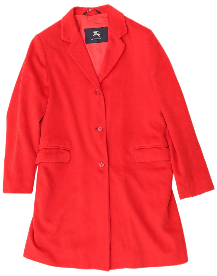 Cappotto da donna Burberry UK 14 grande classico in lana rossa
