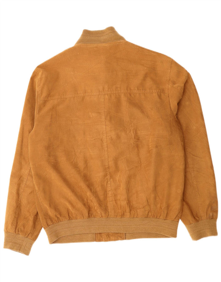 Giubbotto bomber vintage da uomo UK 40 grande poliestere marrone