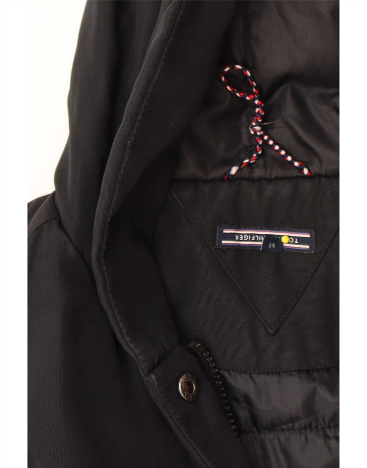 Giacca Parka con cappuccio per ragazze Tommy Hilfiger 13-14 anni in poliestere nero