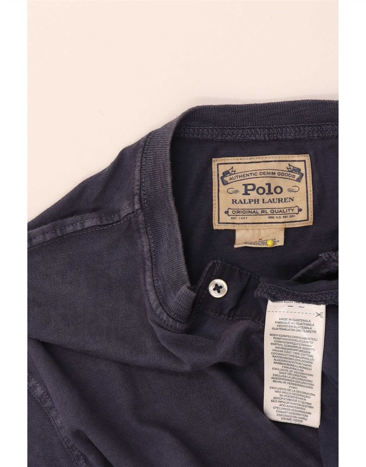 Polo Ralph Lauren Top da uomo a maniche lunghe in cotone blu navy medio