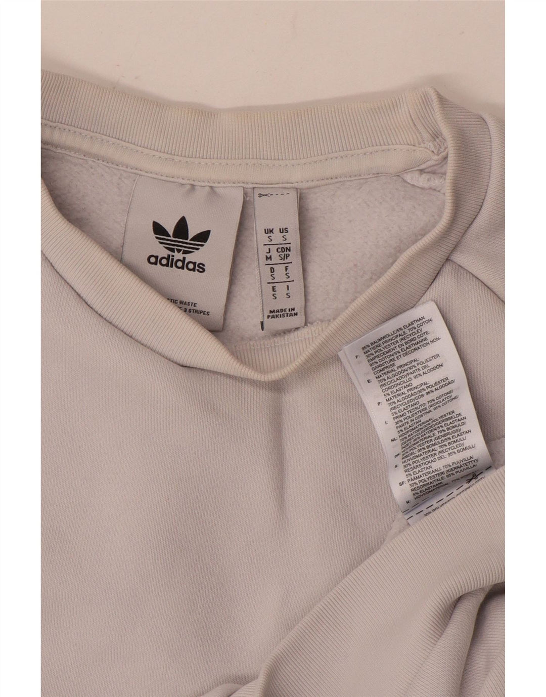 Felpa da uomo ADIDAS maglione piccolo cotone bianco