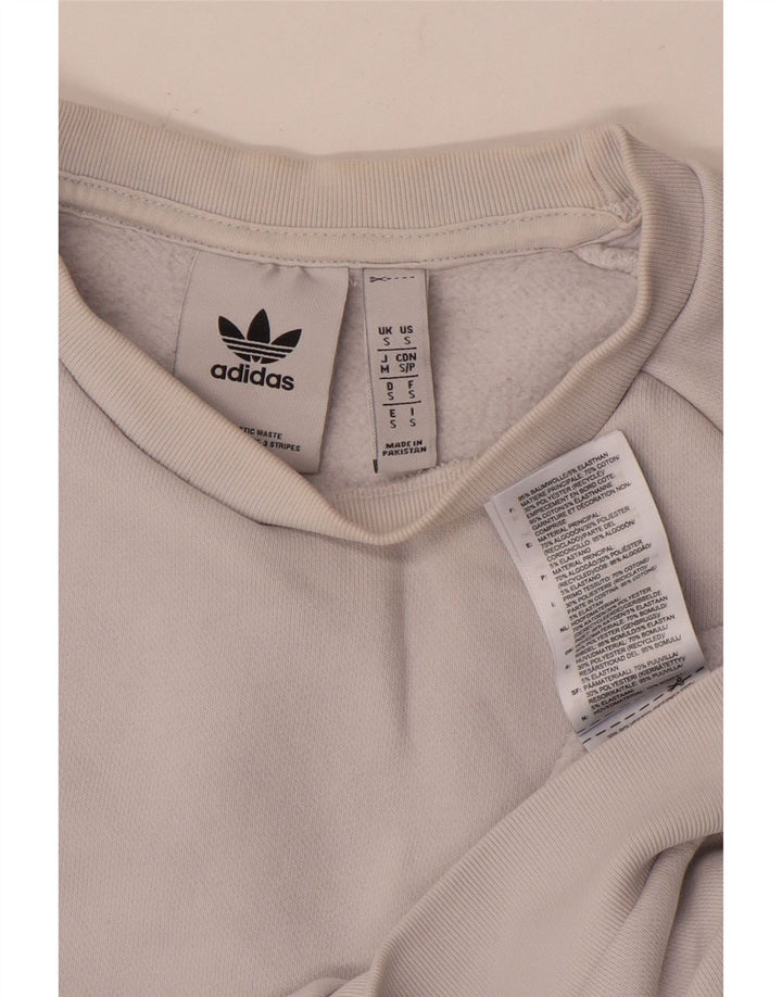 Felpa da uomo ADIDAS maglione piccolo cotone bianco