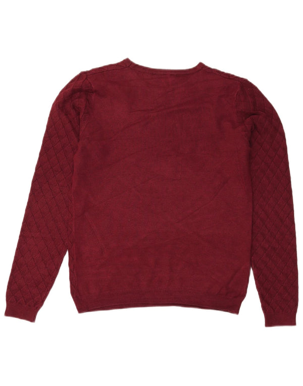 MAGAZZINO Maglione da donna con scollo a barca UK 10 Piccolo Borgogna