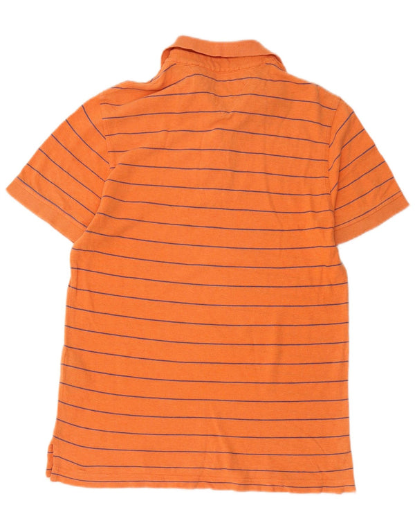 Polo da uomo Custom Fit Tommy Hilfiger XS in cotone a righe arancioni