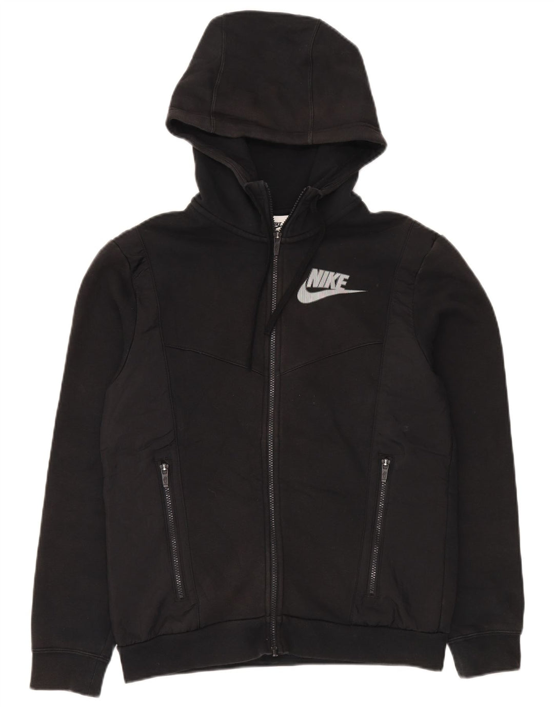 Felpa con cappuccio e zip Nike da uomo piccola in cotone nero