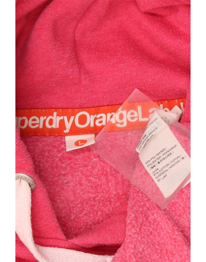 Felpa con cappuccio da donna SUPERDRY UK 16 grande poliestere rosa