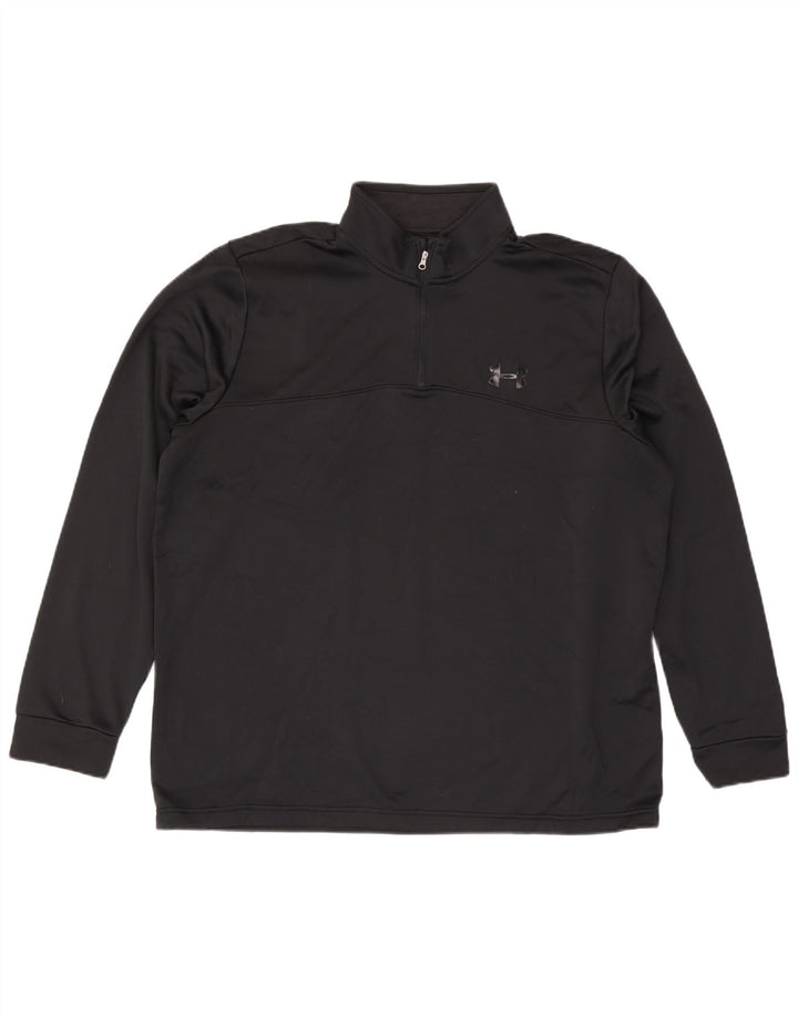 Under Armour Uomo Cold Gear Zip Collo Pullover Tuta Top 2XL Nera
