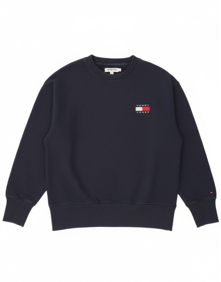 Tommy Hilfiger Uomo Felpa Maglione Piccolo Blu Navy Cotone
