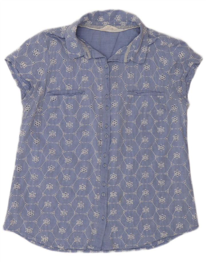 Camicia a maniche corte da donna White Stuff UK 12 Cotone floreale blu medio