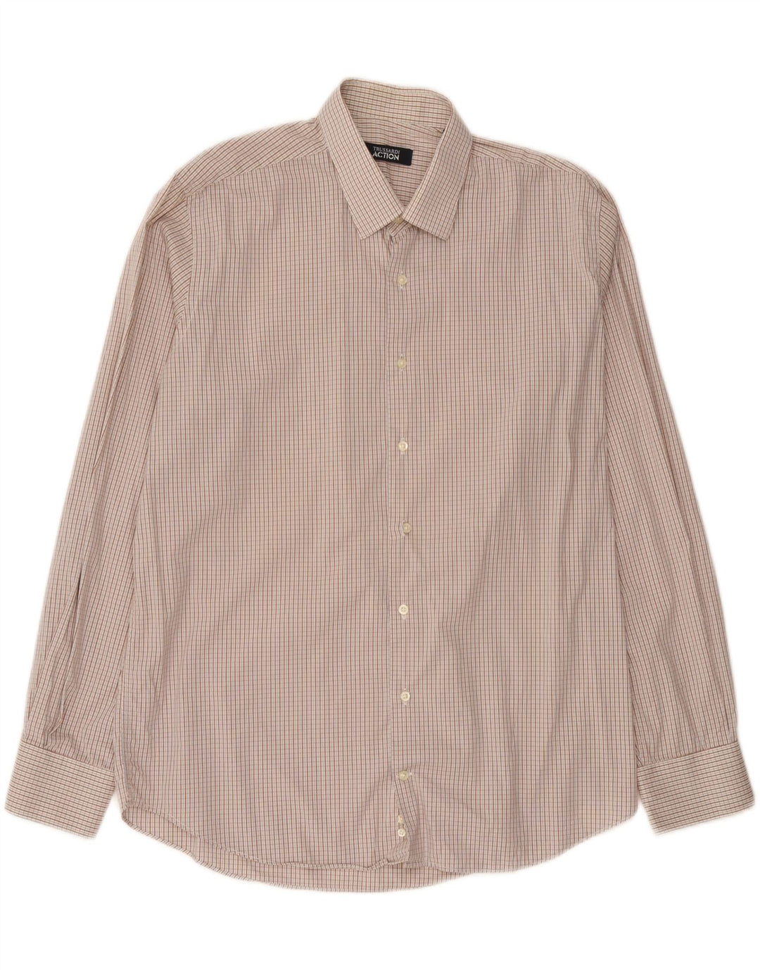 Camicia Trussardi Uomo Taglia 43/44 XL Vichy Marrone