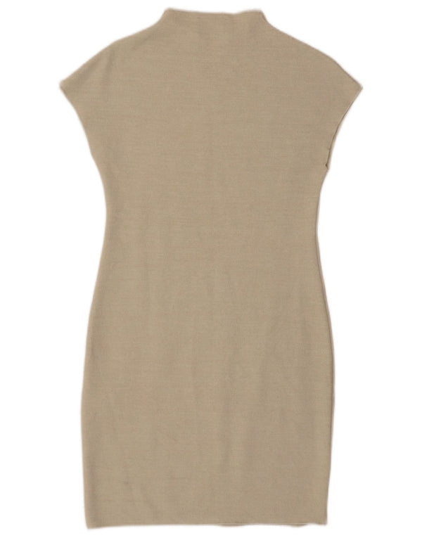 Abito tubino Zara da donna UK 14 grande in viscosa beige