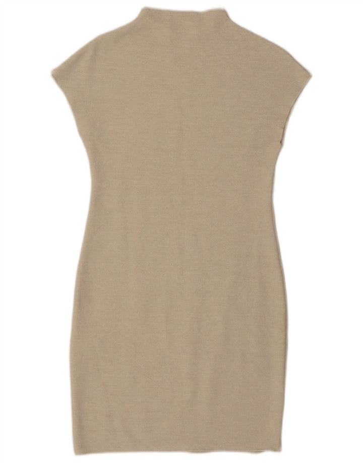 Abito tubino Zara da donna UK 14 grande in viscosa beige