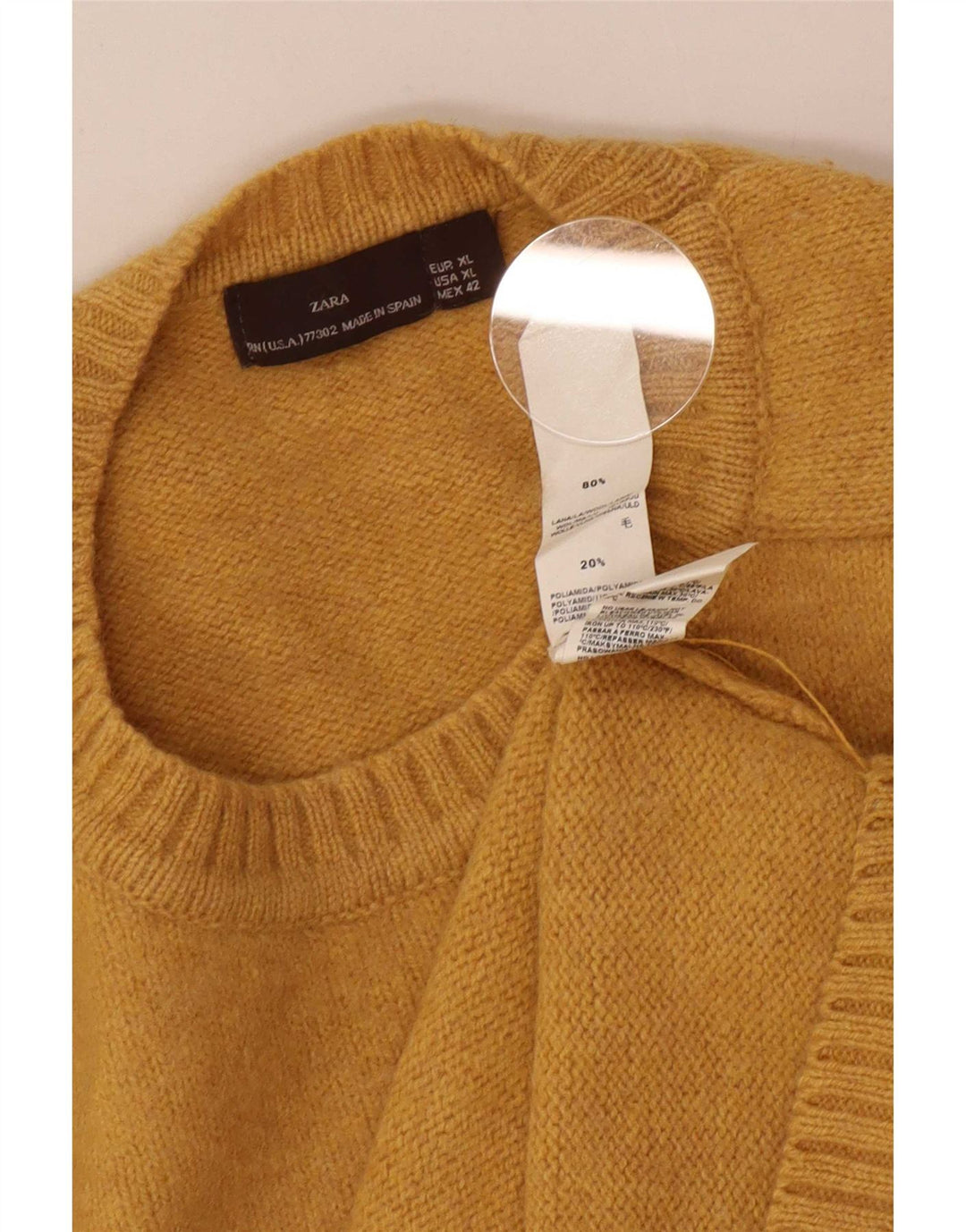 Maglione maglione girocollo da uomo Zara XL in lana gialla