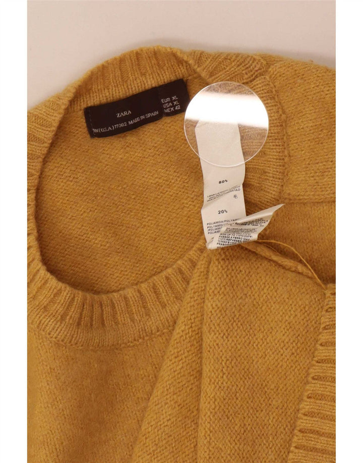 Maglione maglione girocollo da uomo Zara XL in lana gialla