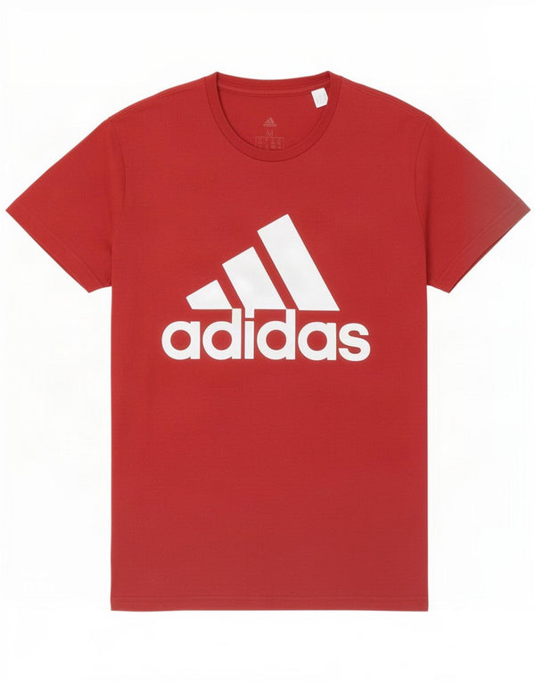 Adidas T-shirt grafica da donna UK 12/14 Medio Rosso Cotone