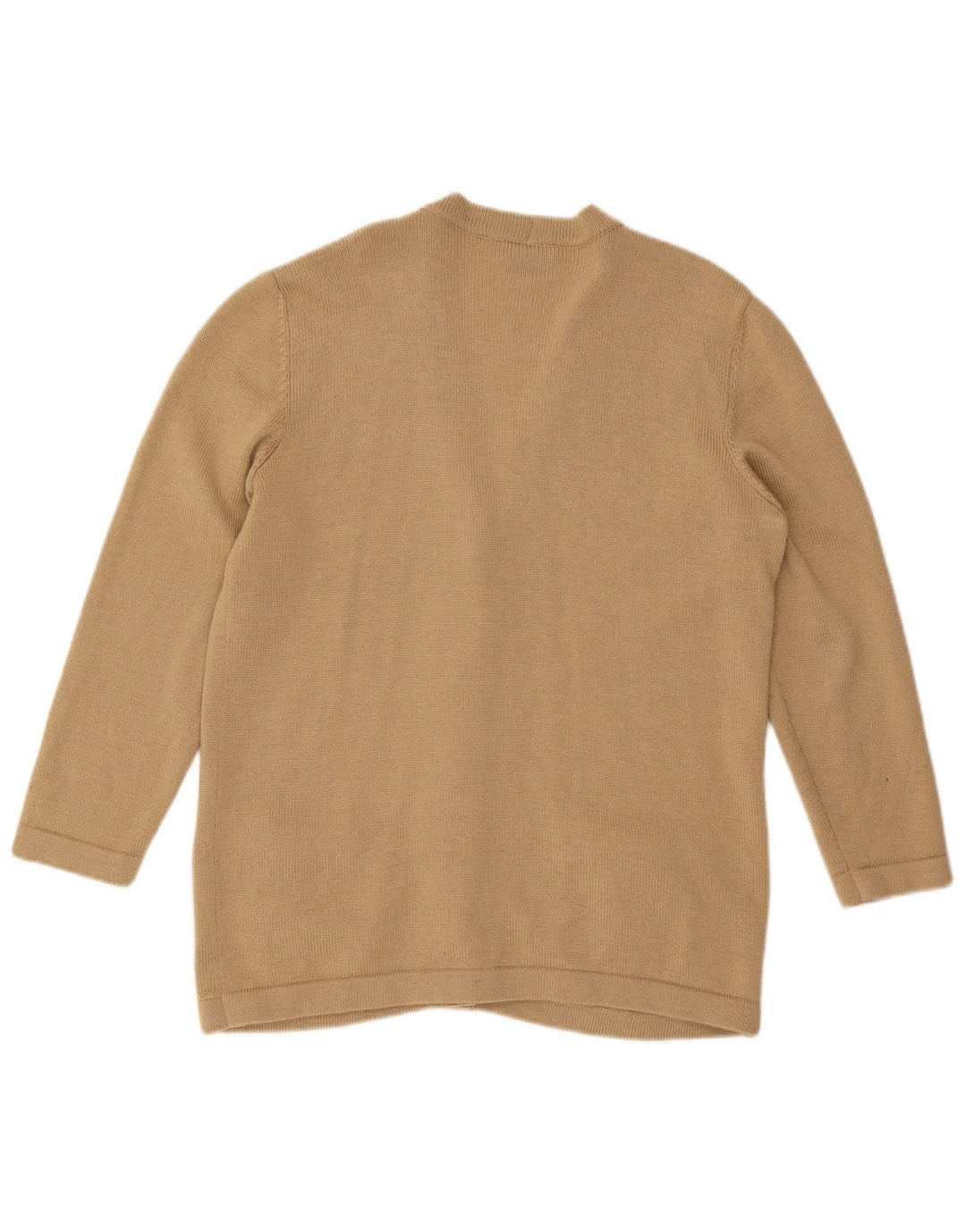 LUISA SPAGNOLI Maglione cardigan da donna UK 14 Large Beige Lana