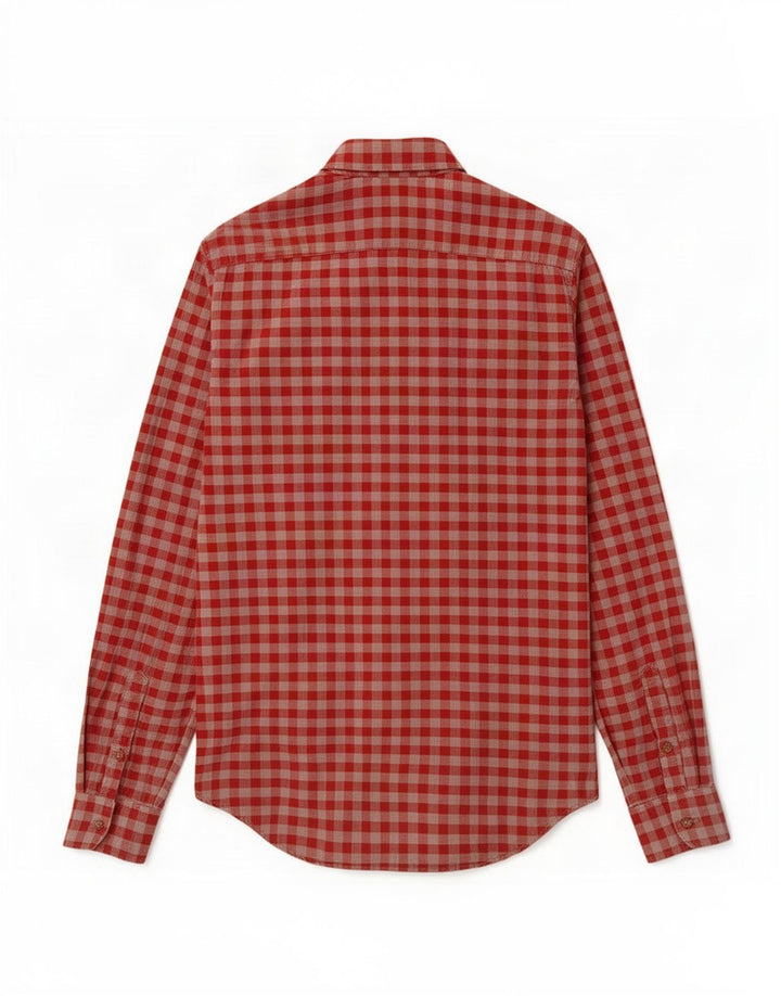 Camicia Zara da uomo slim fit piccola in cotone a quadretti rossi