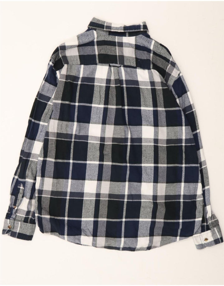 CHAPS Mens Big & Tall Flannel Shirt XL Navy Blue Check Cotton Vintage Chaps and Second-Hand Chaps from Messina Hembry 