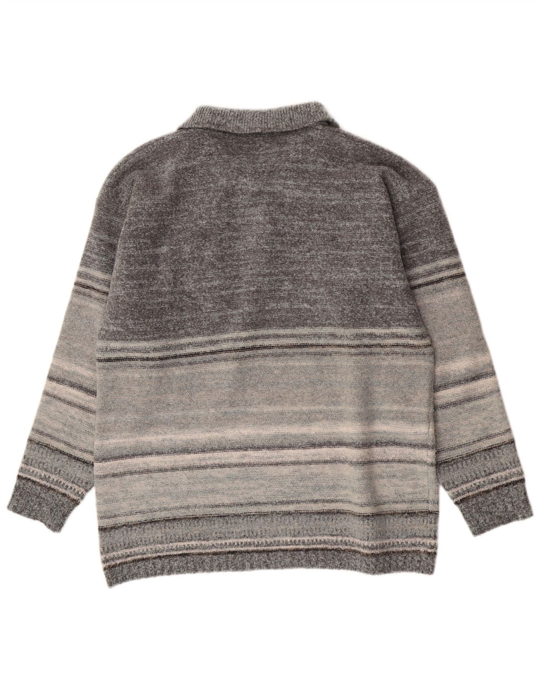 Maglione Kappa da uomo con collo a polo XL in lana a righe grigie