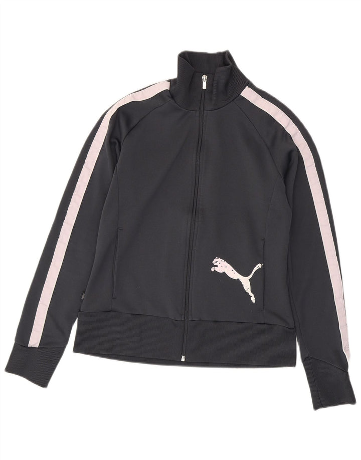 Giacca da tuta grafica da donna Puma UK 14 Blocco colore grigio medio