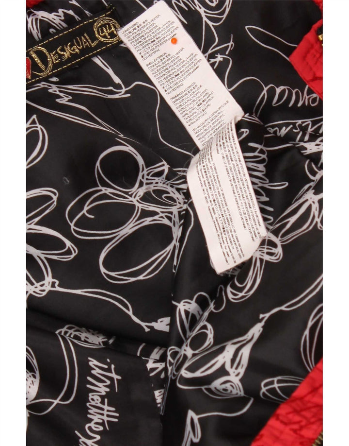 Giacca imbottita con cappuccio da donna Desigual EU 44 XL Poliestere rosso floreale