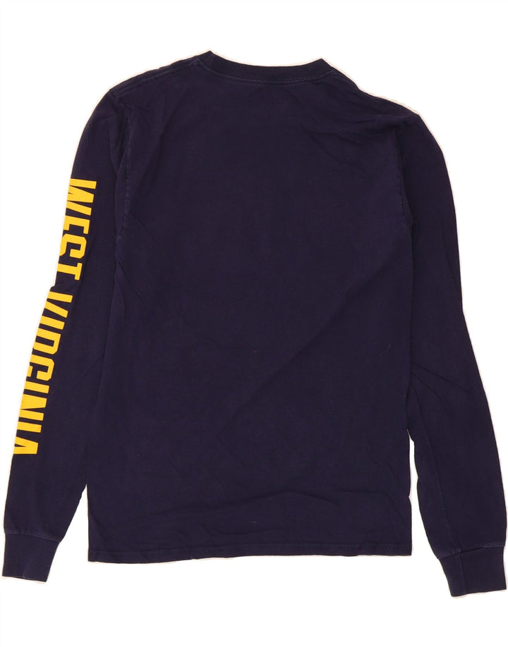 RUSSELL ATHLETIC Mens Graphic Top Long Sleeve Small Navy Blue Vintage Russell Athletic and Second-Hand Russell Athletic from Messina Hembry 