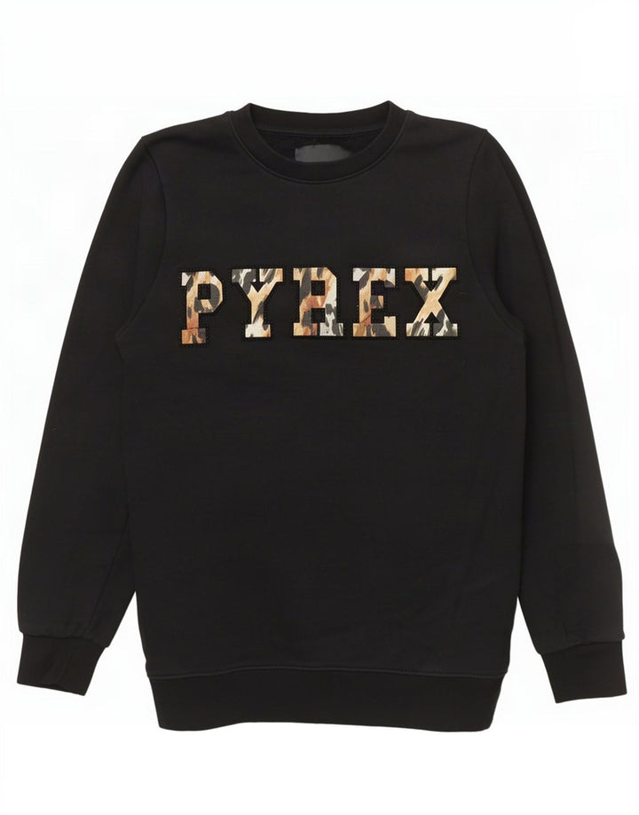 Felpa grafica da donna Pyrex Jumper UK 6 XS cotone nero
