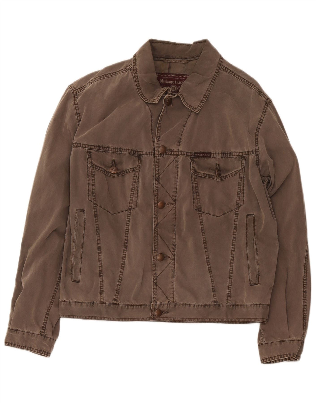 Giubbotto bomber da uomo Marlboro Classics UK 38 Cotone marrone medio