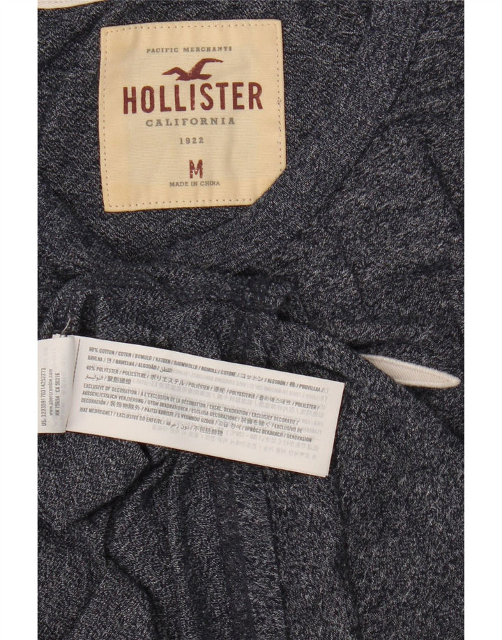 Hollister Top grafico da uomo a maniche lunghe in cotone chiazzato blu navy medio