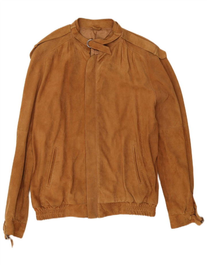 Giacca vintage in pelle scamosciata da uomo IT 52 XL in pelle beige