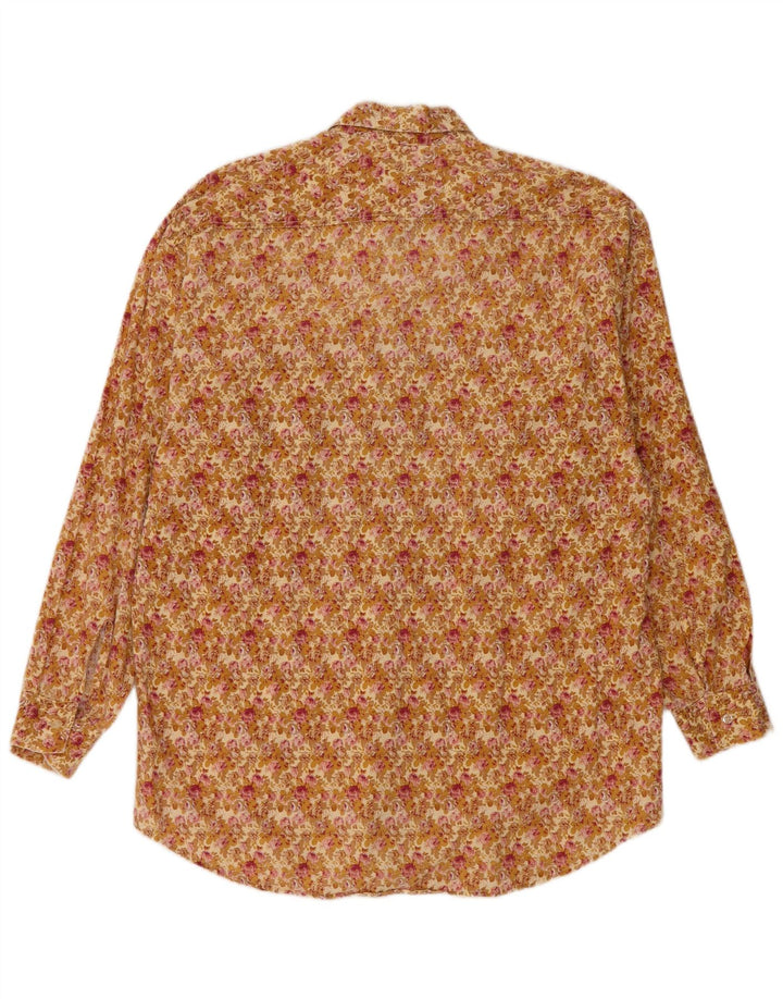 Camicia vintage da uomo verde medio floreale