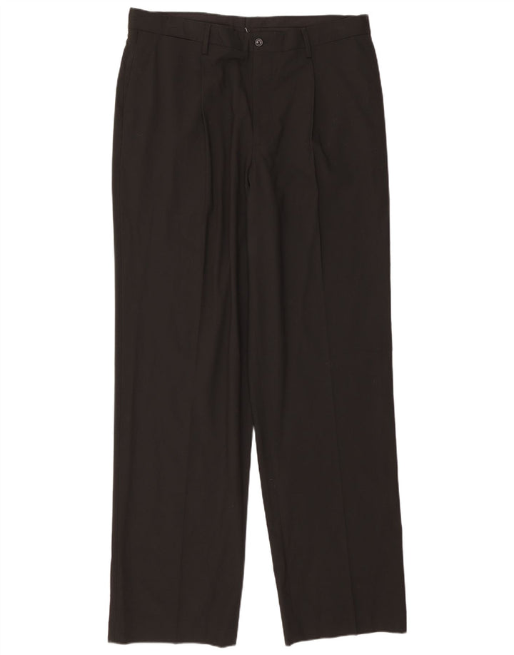 NAUTICA Pantaloni da abito da uomo con vestibilità classica Rigger Pegged W36 L34 neri