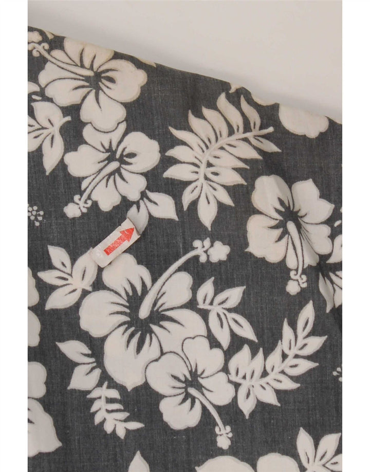 Camicia Kappa da uomo a maniche corte, grande, in poliestere floreale grigio