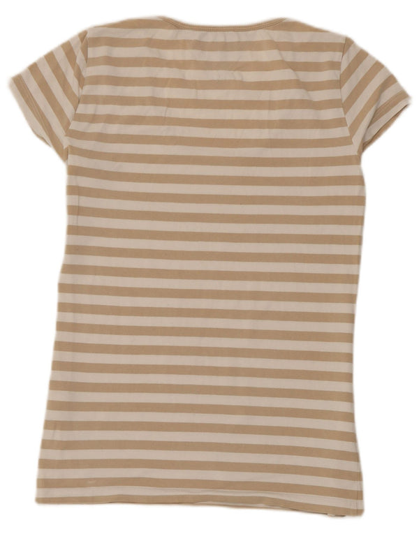 T-shirt da donna Tommy Hilfiger Top UK 12 Cotone a righe beige medio