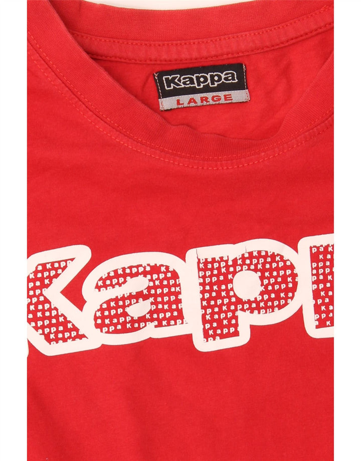 KAPPA Mens Graphic T-Shirt Top Large Red Vintage Kappa and Second-Hand Kappa from Messina Hembry 
