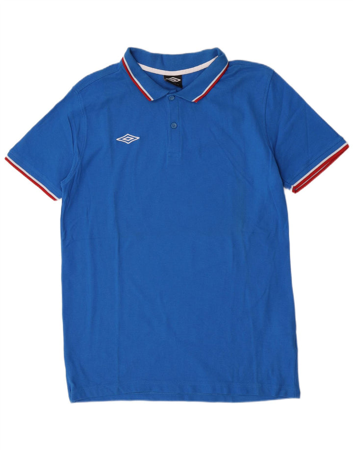 Polo Umbro da uomo a manica corta grande in cotone blu
