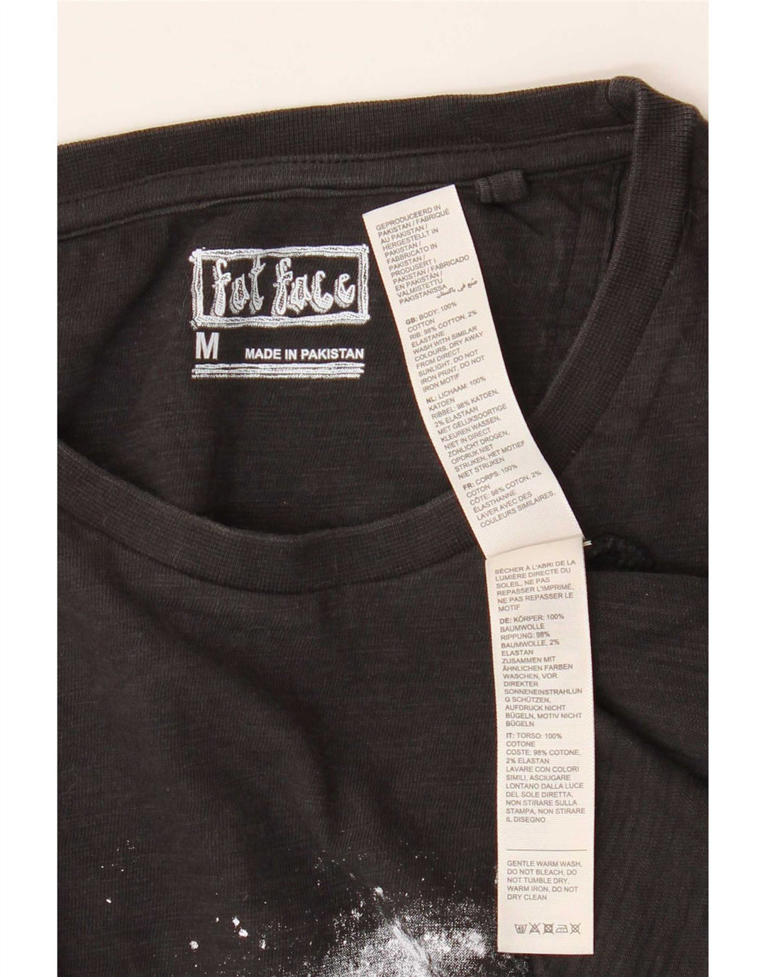 T-shirt grafica da uomo Fat Face Top in cotone nero medio