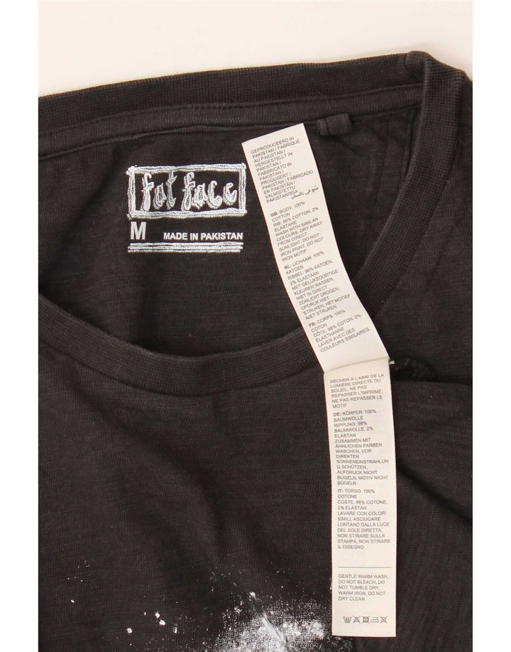 T-shirt grafica da uomo Fat Face Top in cotone nero medio